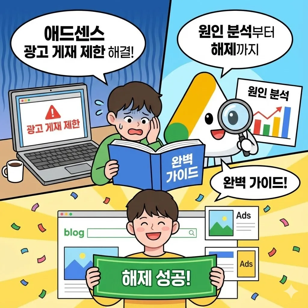애드센스 광고 게재 제한 해결 방법, 원인 분석부터 해제까지 완벽 가이드