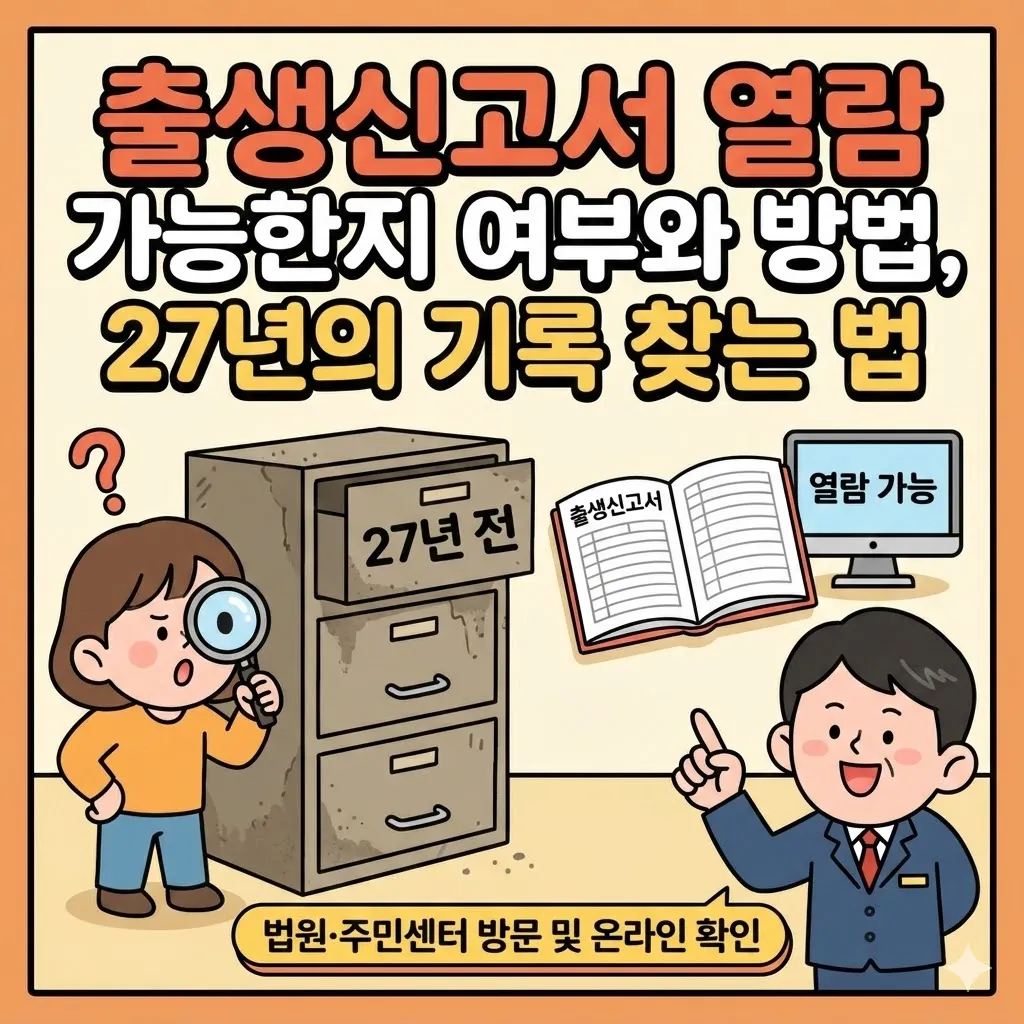 출생신고서 열람 가능한지 여부와 방법, 27년의 기록 찾는 법