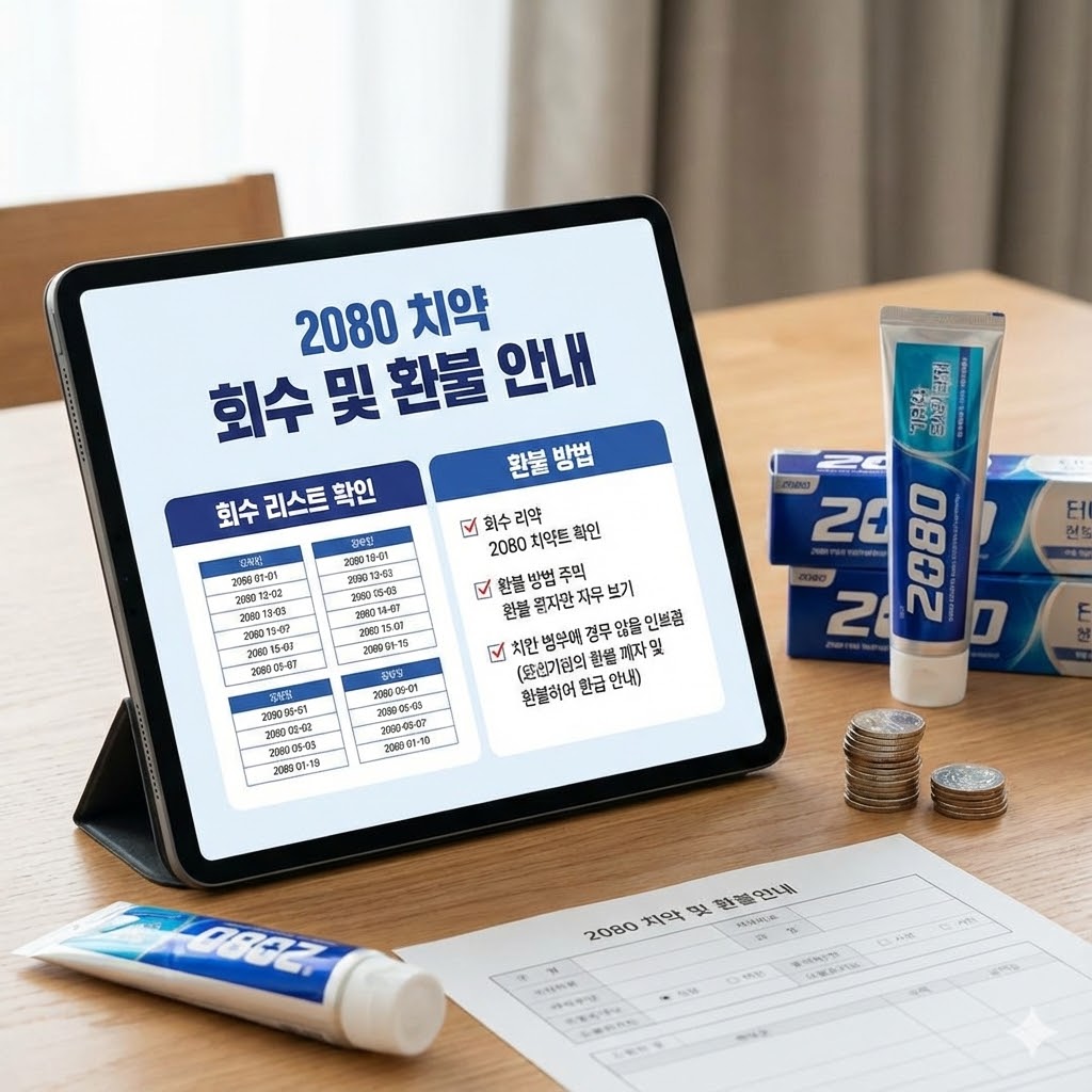 2080 치약 회수 리스트 확인 및 환불 방법