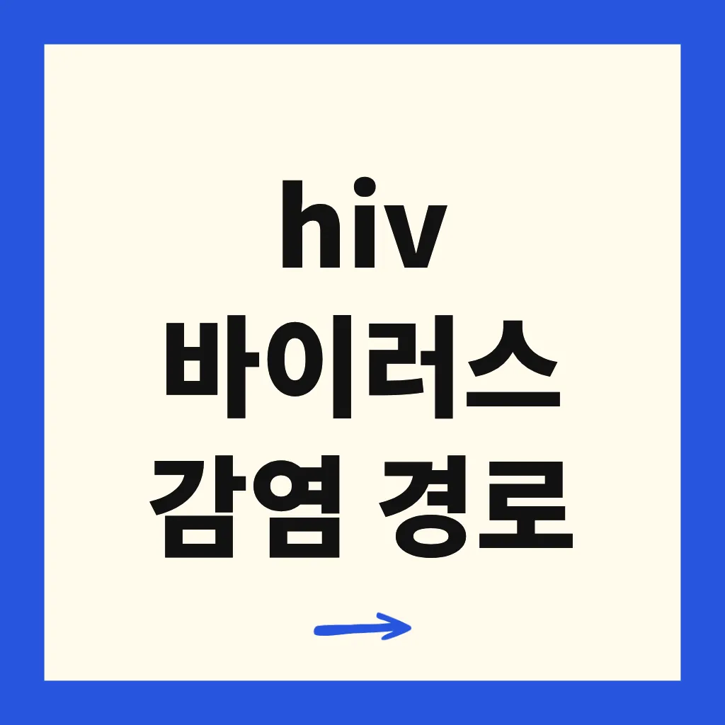 hiv 바이러스 감염 경로