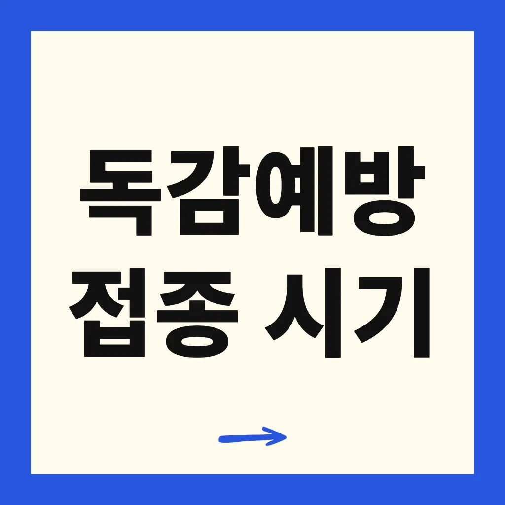 독감예방접종 시기