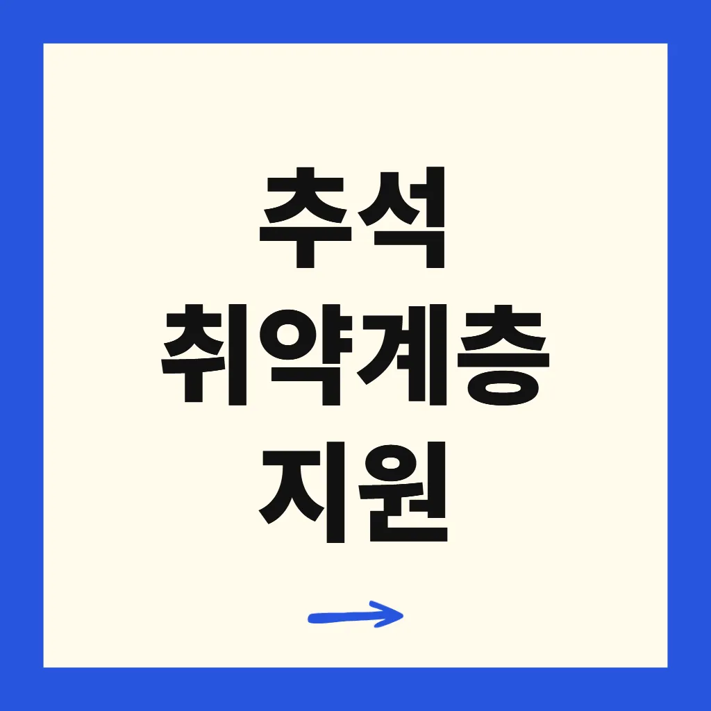 추석 취약계층 지원