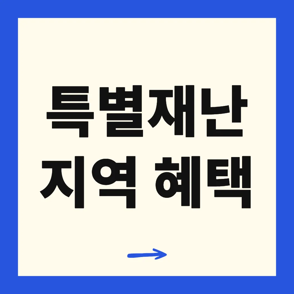 특별재난지역 혜택